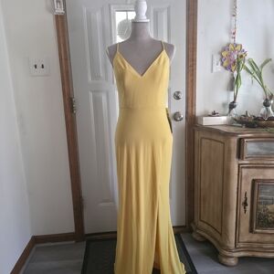 Sunshine Yellow Spaghetti-Strap Maxi Dress